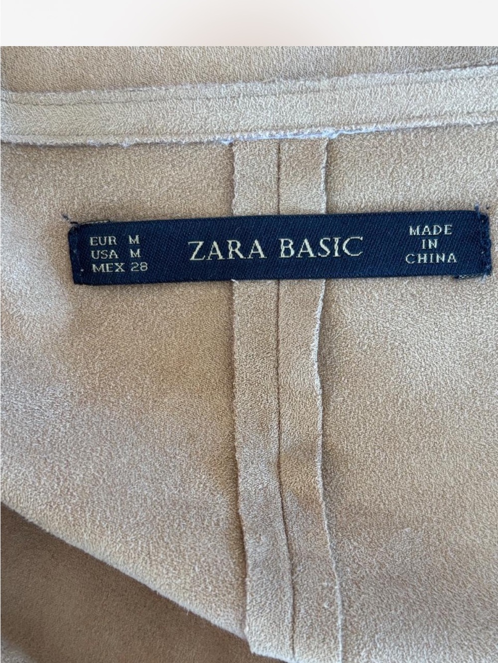 Zara Tan Faux Suede Fringe Jacket Boho Waterfall Cardigan Coat Medium - Picture 7 of 8